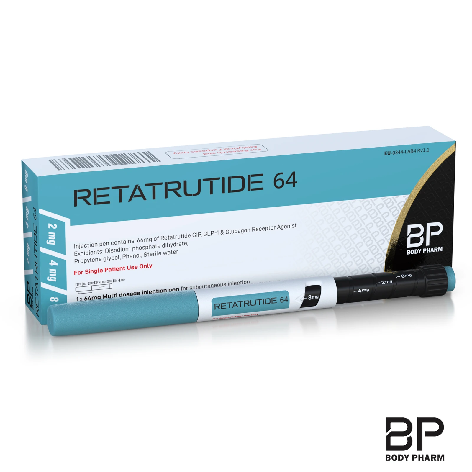 RETATRUTIDE 64 research pen carton, 64 mg · 3 ml